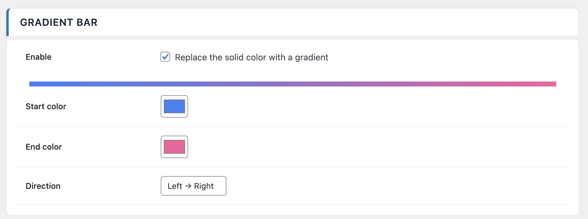 Réglages du dégradé de couleurs avec aperçu en temps réel dans ReadNinja Pro